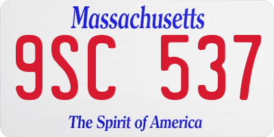 MA license plate 9SC537