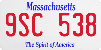 MA license plate 9SC538