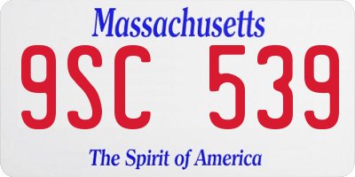 MA license plate 9SC539