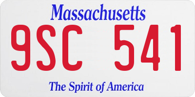 MA license plate 9SC541