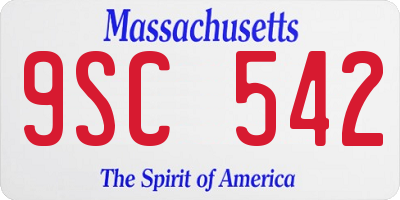MA license plate 9SC542