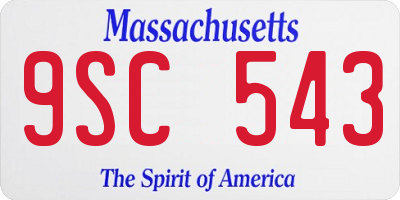 MA license plate 9SC543