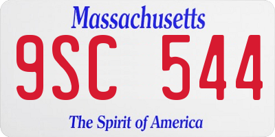 MA license plate 9SC544