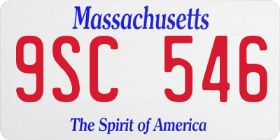MA license plate 9SC546