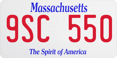 MA license plate 9SC550