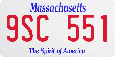 MA license plate 9SC551