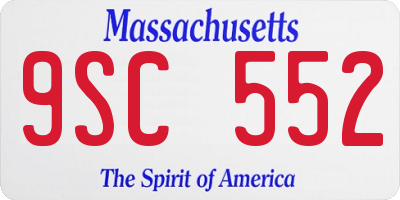 MA license plate 9SC552