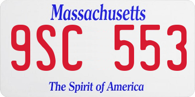 MA license plate 9SC553