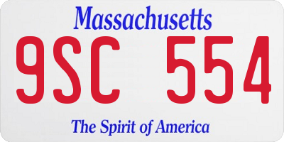 MA license plate 9SC554