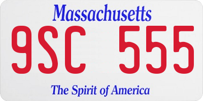 MA license plate 9SC555