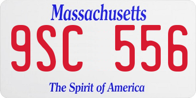 MA license plate 9SC556