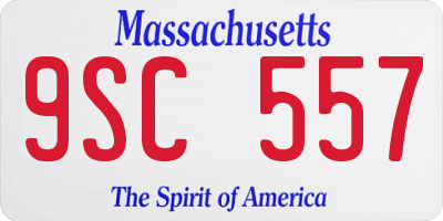 MA license plate 9SC557