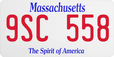MA license plate 9SC558