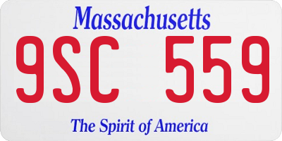 MA license plate 9SC559