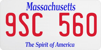MA license plate 9SC560