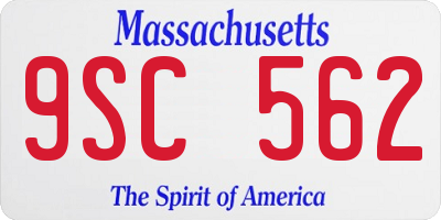 MA license plate 9SC562