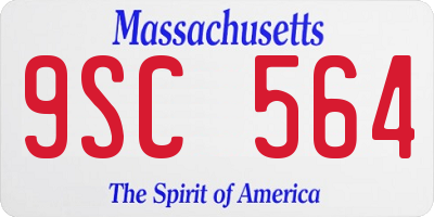 MA license plate 9SC564