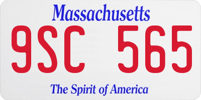 MA license plate 9SC565
