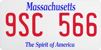 MA license plate 9SC566