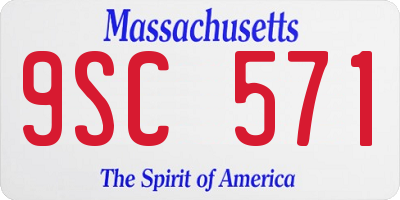 MA license plate 9SC571