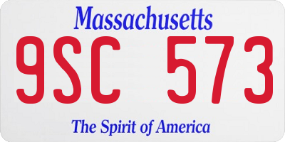 MA license plate 9SC573