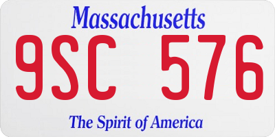 MA license plate 9SC576