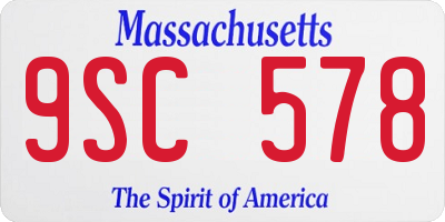 MA license plate 9SC578