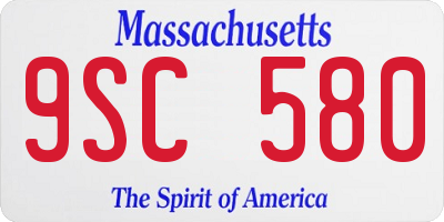 MA license plate 9SC580