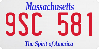 MA license plate 9SC581