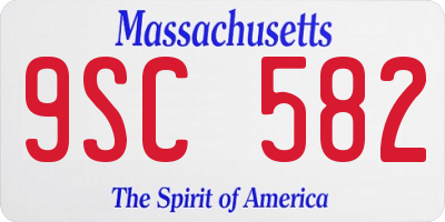 MA license plate 9SC582