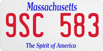 MA license plate 9SC583