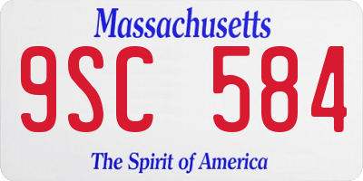 MA license plate 9SC584