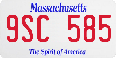MA license plate 9SC585