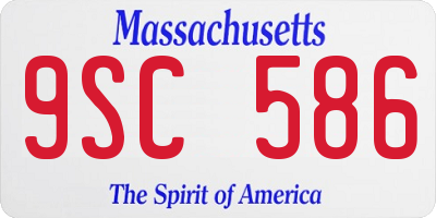 MA license plate 9SC586