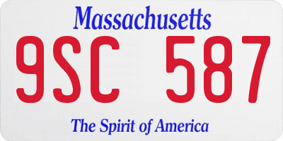 MA license plate 9SC587