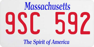 MA license plate 9SC592