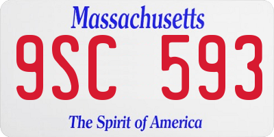 MA license plate 9SC593