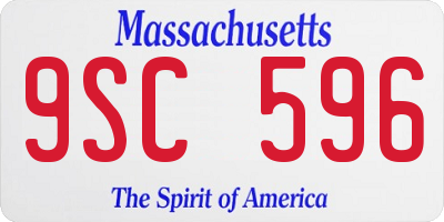 MA license plate 9SC596