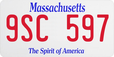 MA license plate 9SC597