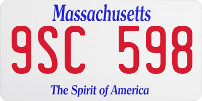 MA license plate 9SC598