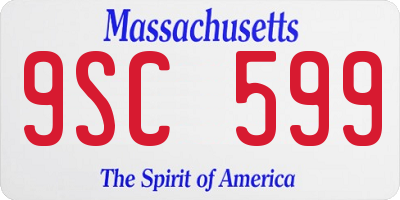 MA license plate 9SC599
