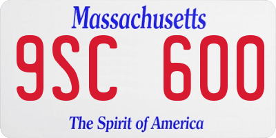 MA license plate 9SC600