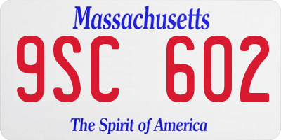 MA license plate 9SC602