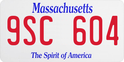 MA license plate 9SC604