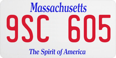 MA license plate 9SC605