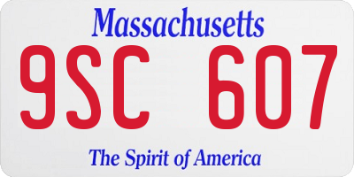 MA license plate 9SC607