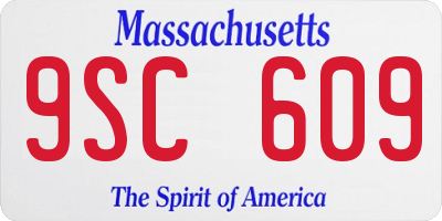 MA license plate 9SC609