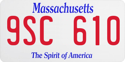 MA license plate 9SC610