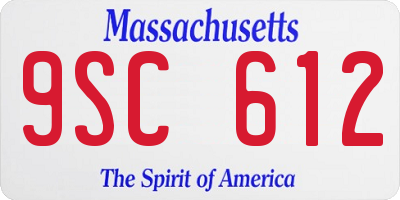 MA license plate 9SC612