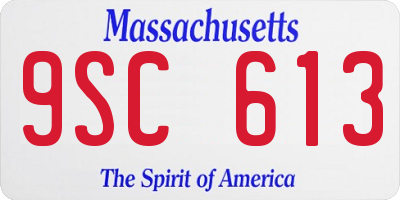MA license plate 9SC613